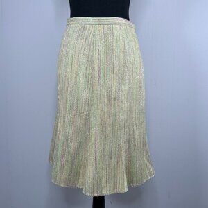 E by Eci A-Line Skirt Women's 6 Multicolor Metallic Lined Back Slit Casual